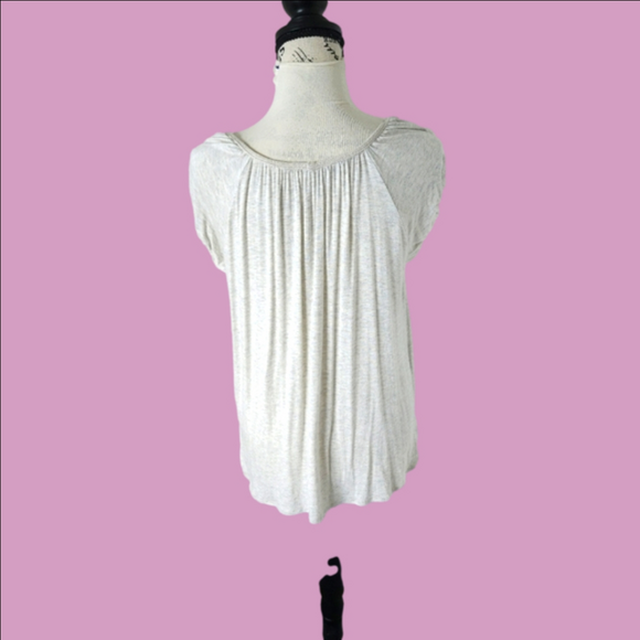 💕 Max studio boho beige top tassels embroided stretch size small 💕 - Picture 6 of 7